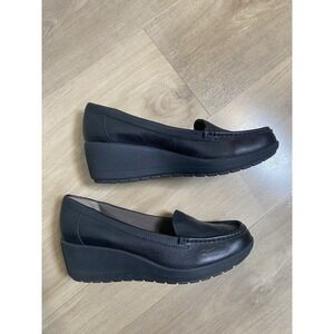 Easy Spirit Shoes‎ Women's Casual Slip On Wedge Loafer Black Leather Size 9